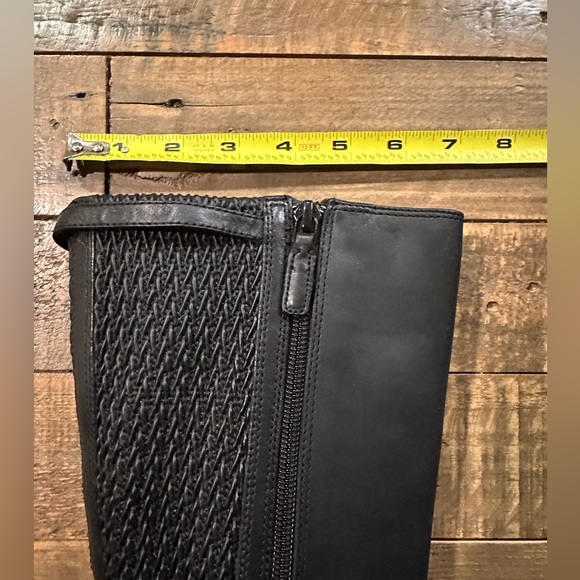 Cole Haan Simona Black Leather and Stretch Riding Boots Size 6.5 - Picture 4 of 8